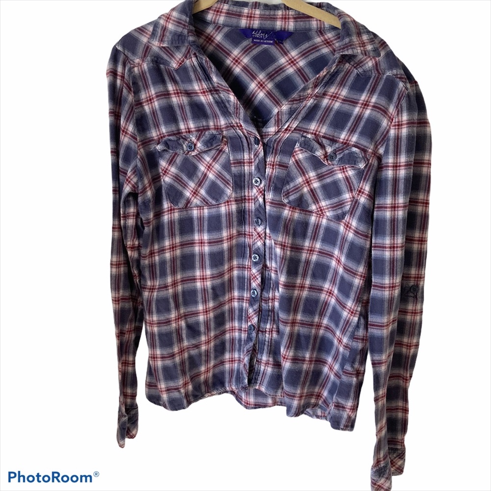 Miley Cyrus Plaid Button Down Extra Large